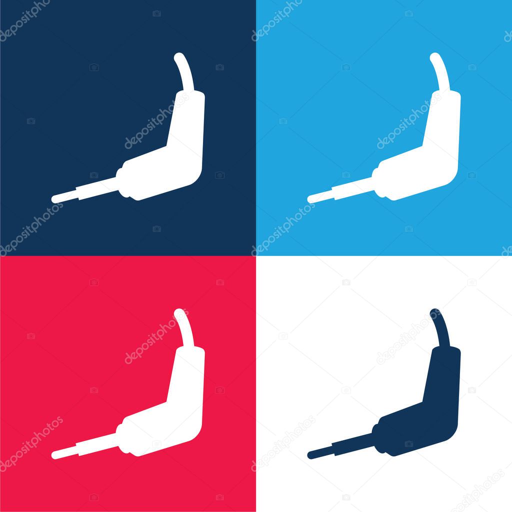 Audio Equipment Connector blue and red four color minimal icon set