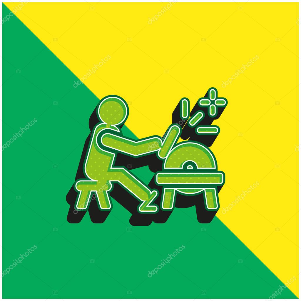 Blacksmith Green and yellow modern 3d vector icon logo