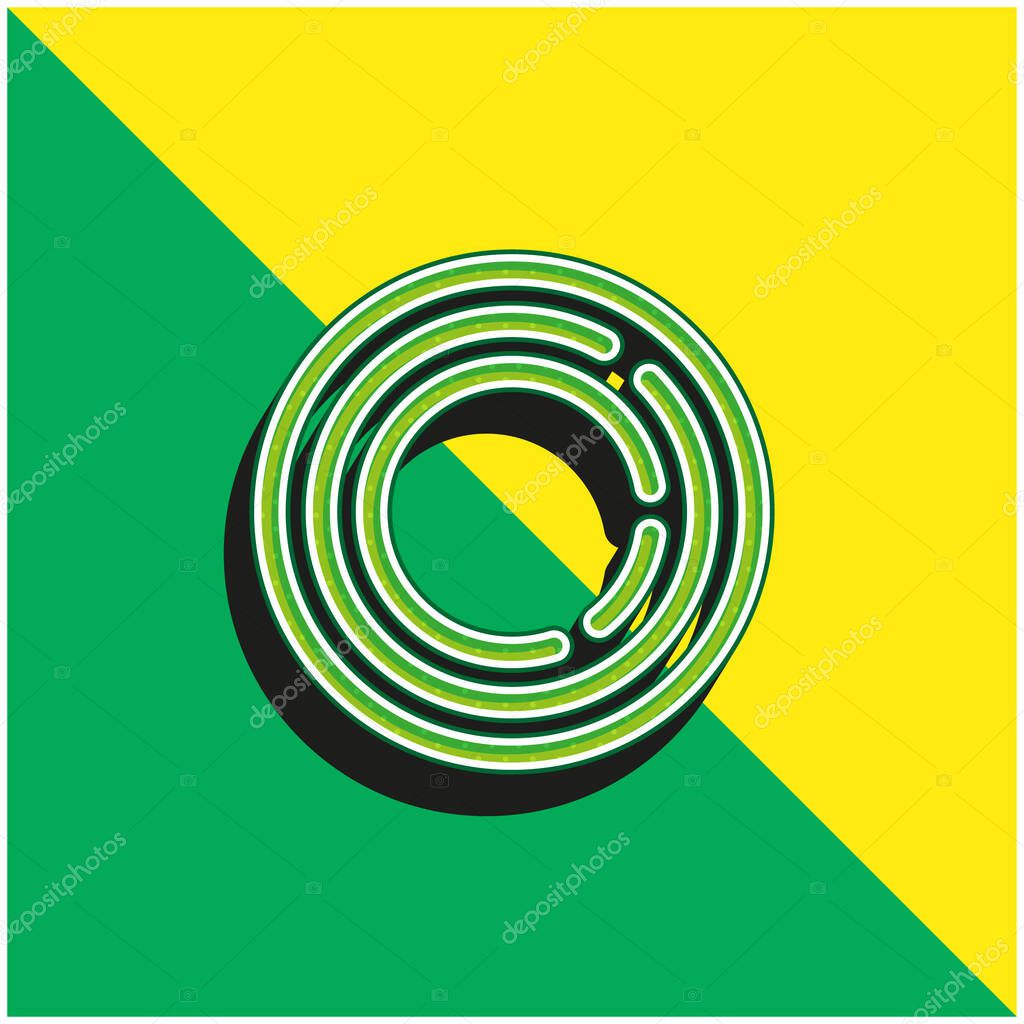 Big Frisbee Green and yellow modern 3d vector icon logo