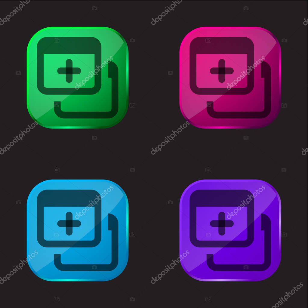 Add four color glass button icon