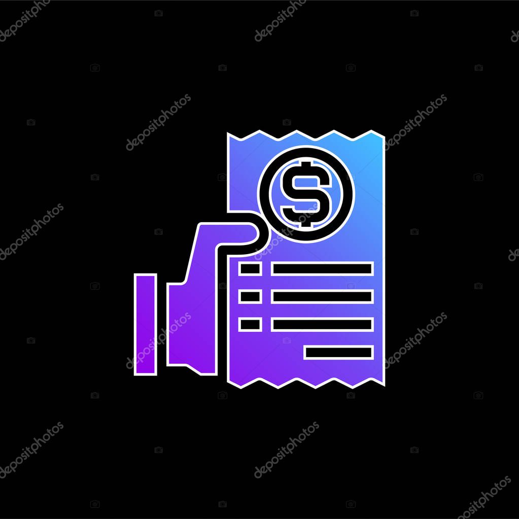Bill blue gradient vector icon