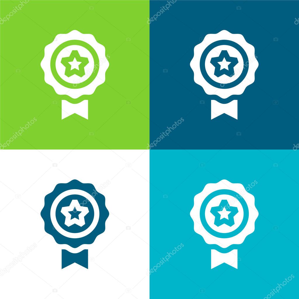 Award Flat four color minimal icon set