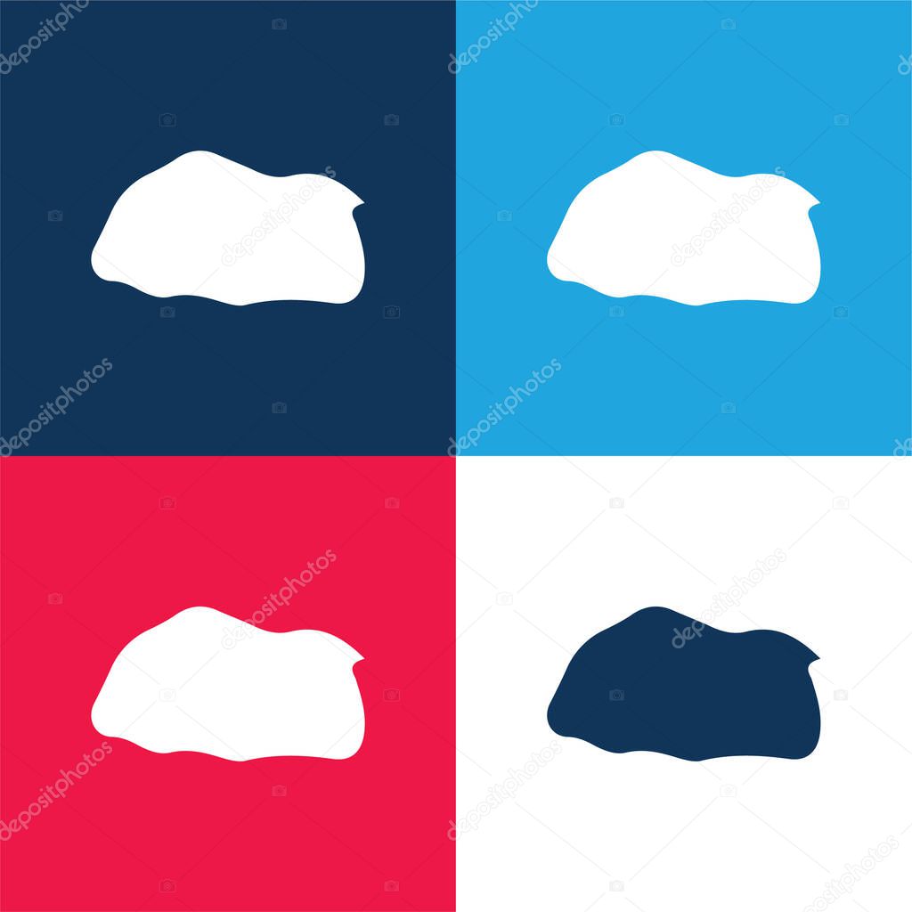 Bhutan blue and red four color minimal icon set