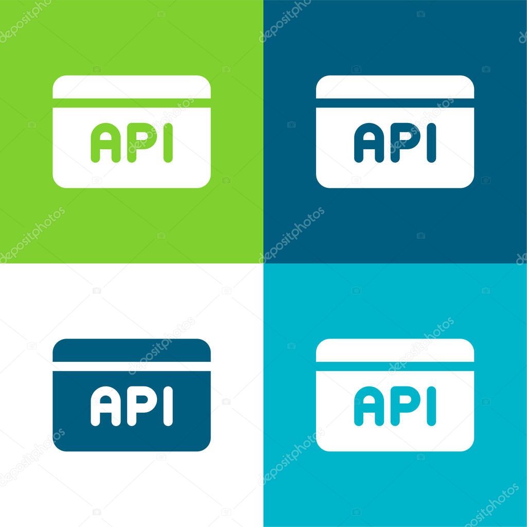 Api Flat four color minimal icon set