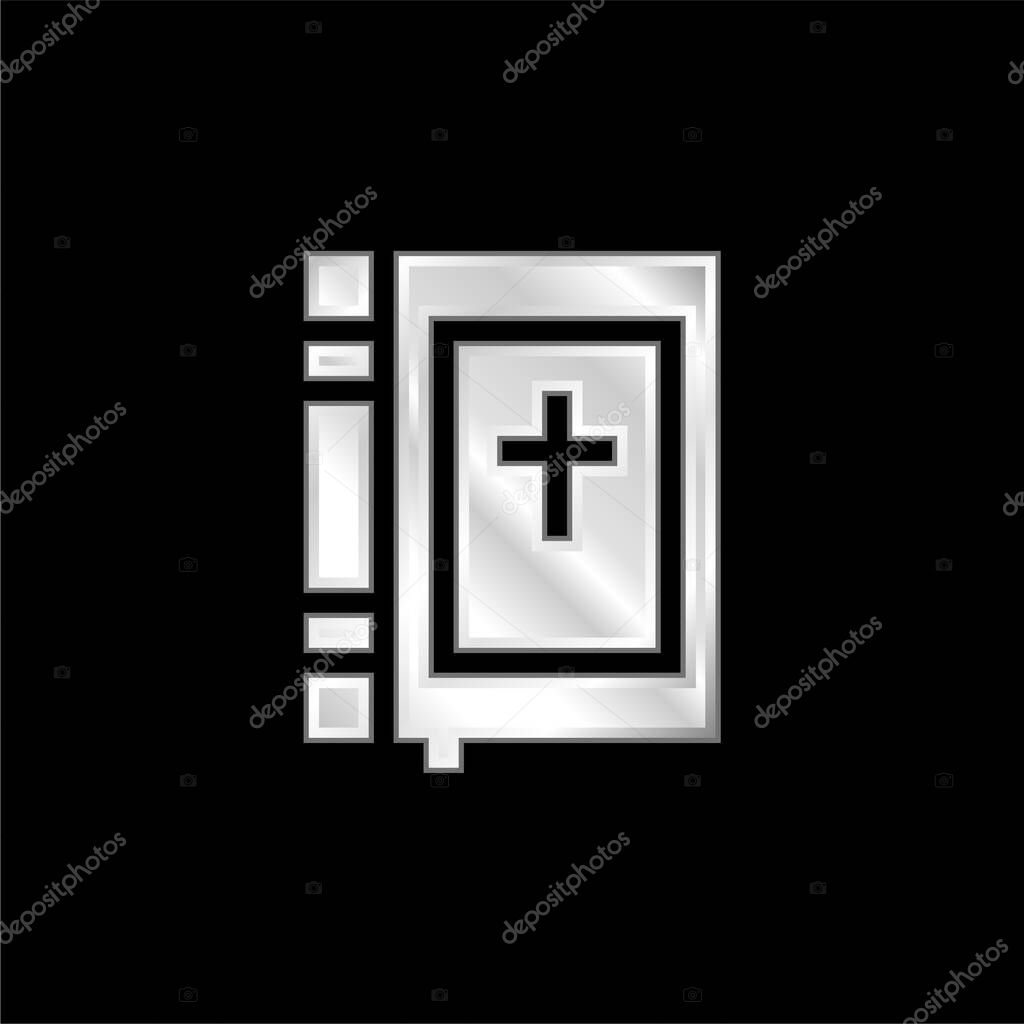 Bible silver plated metallic icon