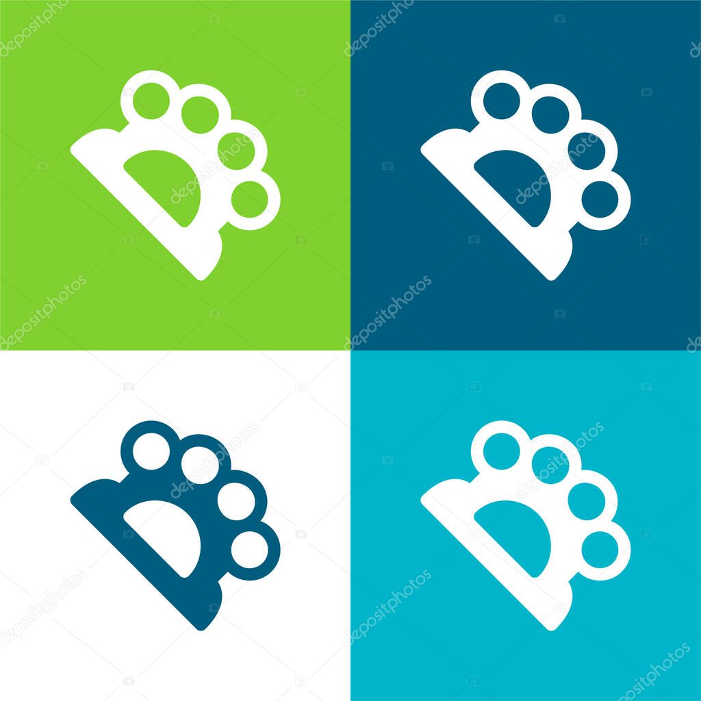 Brass Knuckles Flat four color minimal icon set