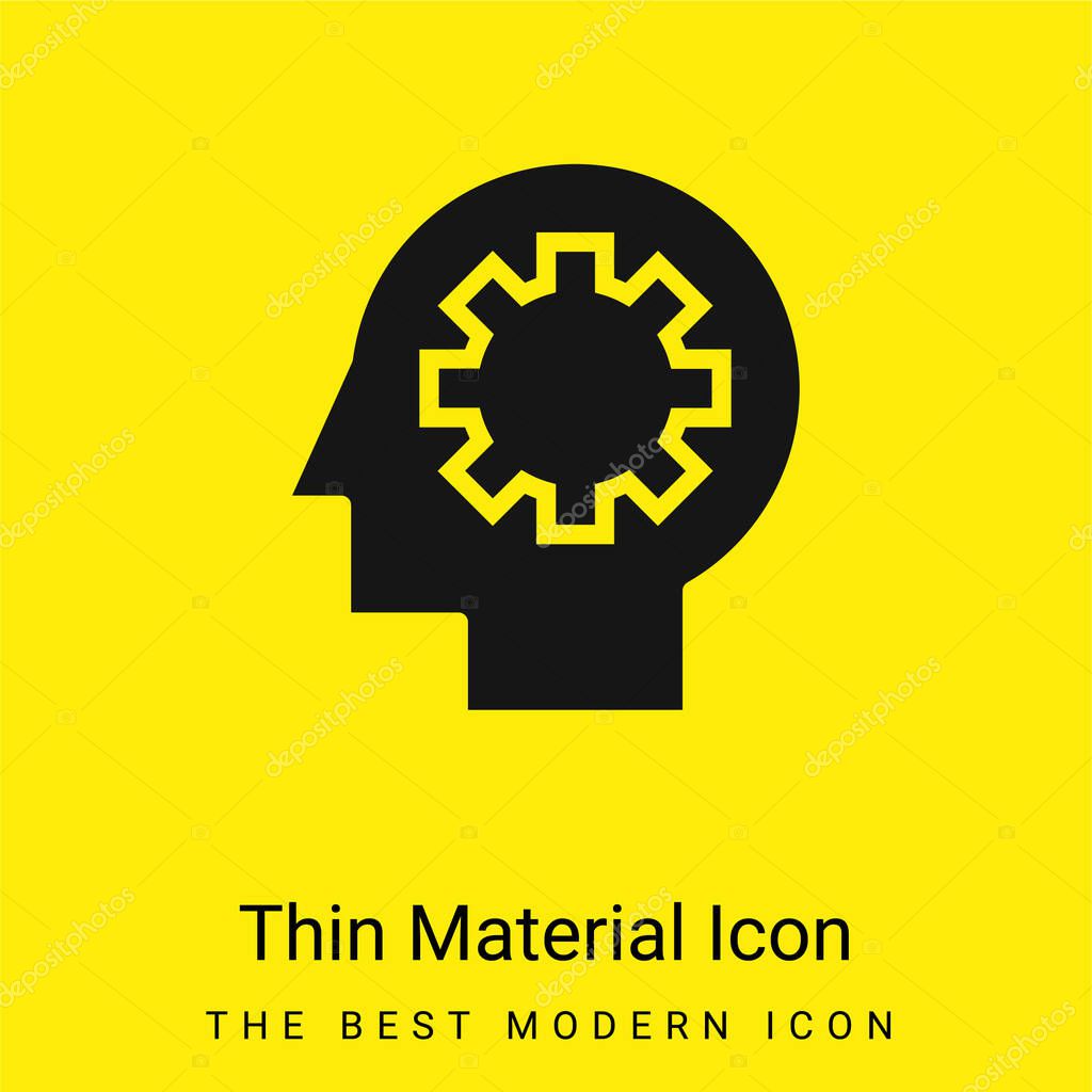 Brain Process minimal bright yellow material icon