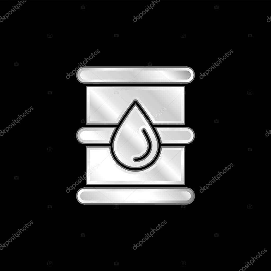 Barrel silver plated metallic icon