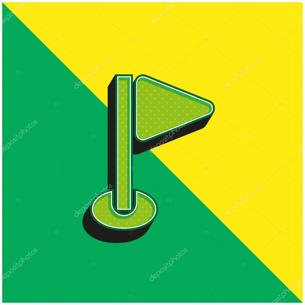 Birdie Green and yellow modern 3d vector icon logo