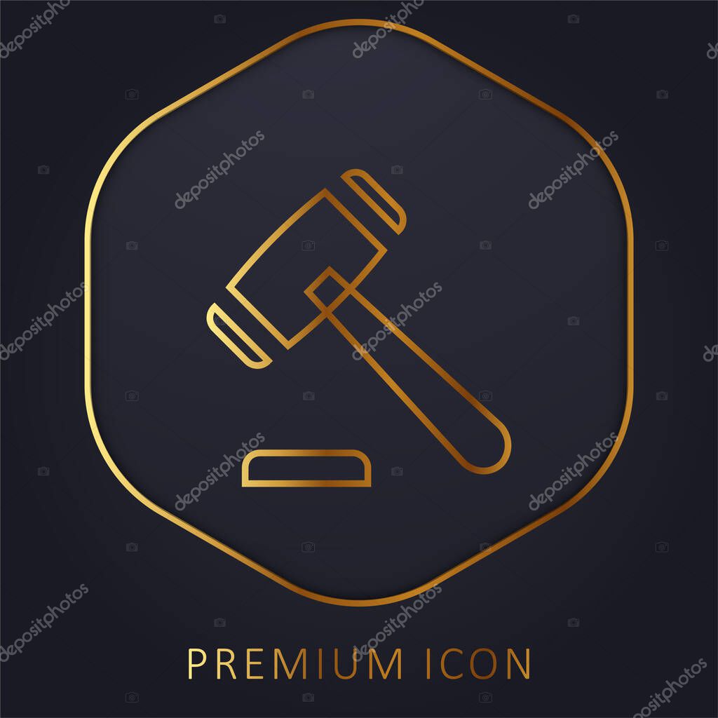 Auction golden line premium logo or icon