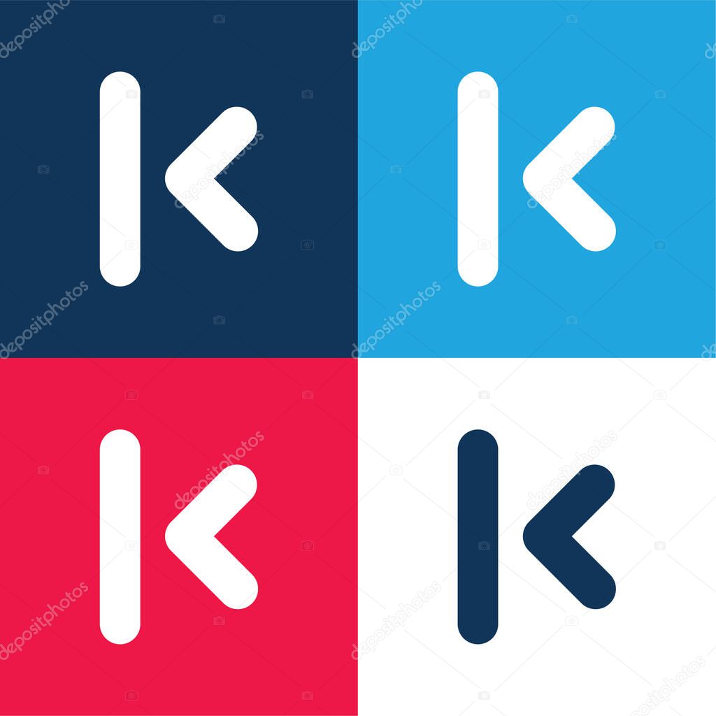 Arrow Button To Begin blue and red four color minimal icon set