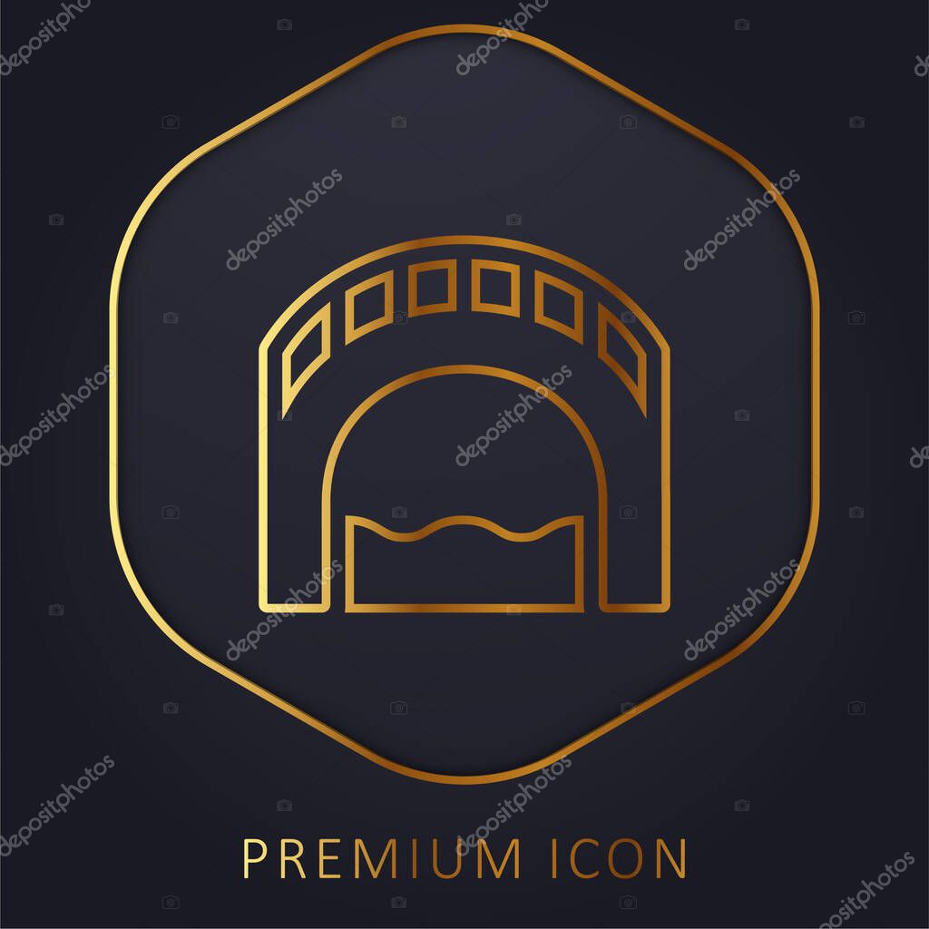 Bridge golden line premium logo or icon