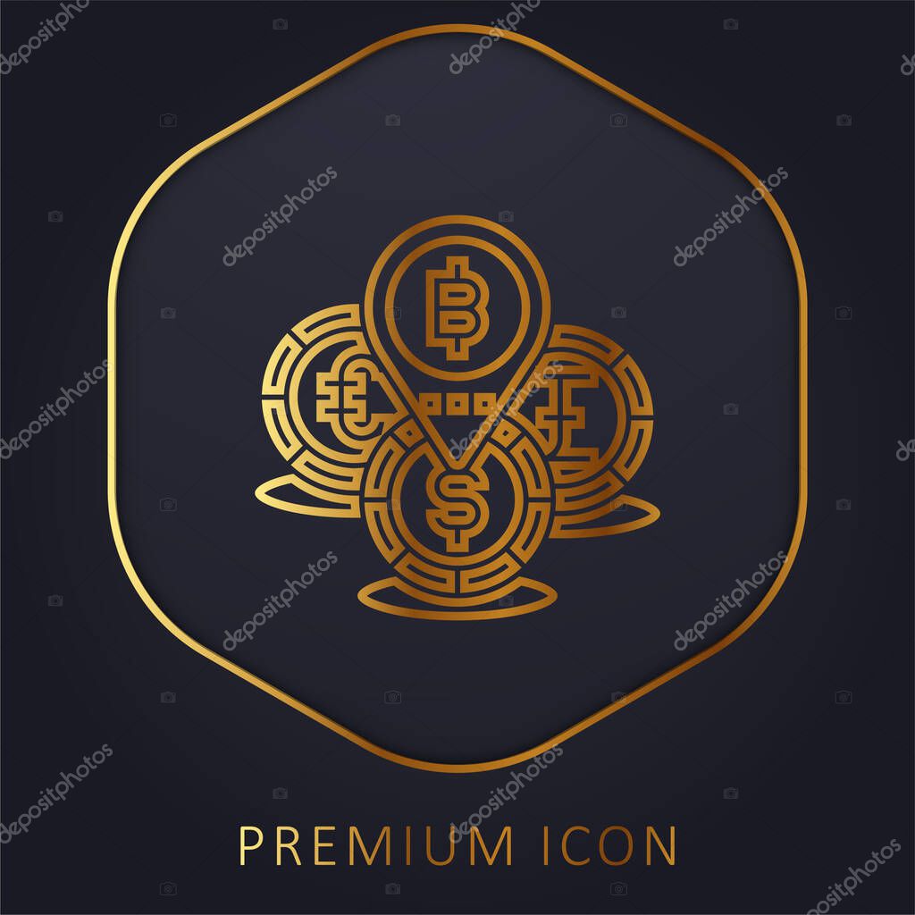 Addresses golden line premium logo or icon