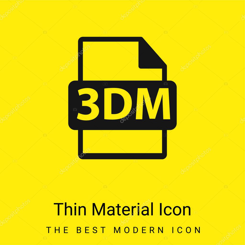 3DM File Format Symbol minimal bright yellow material icon