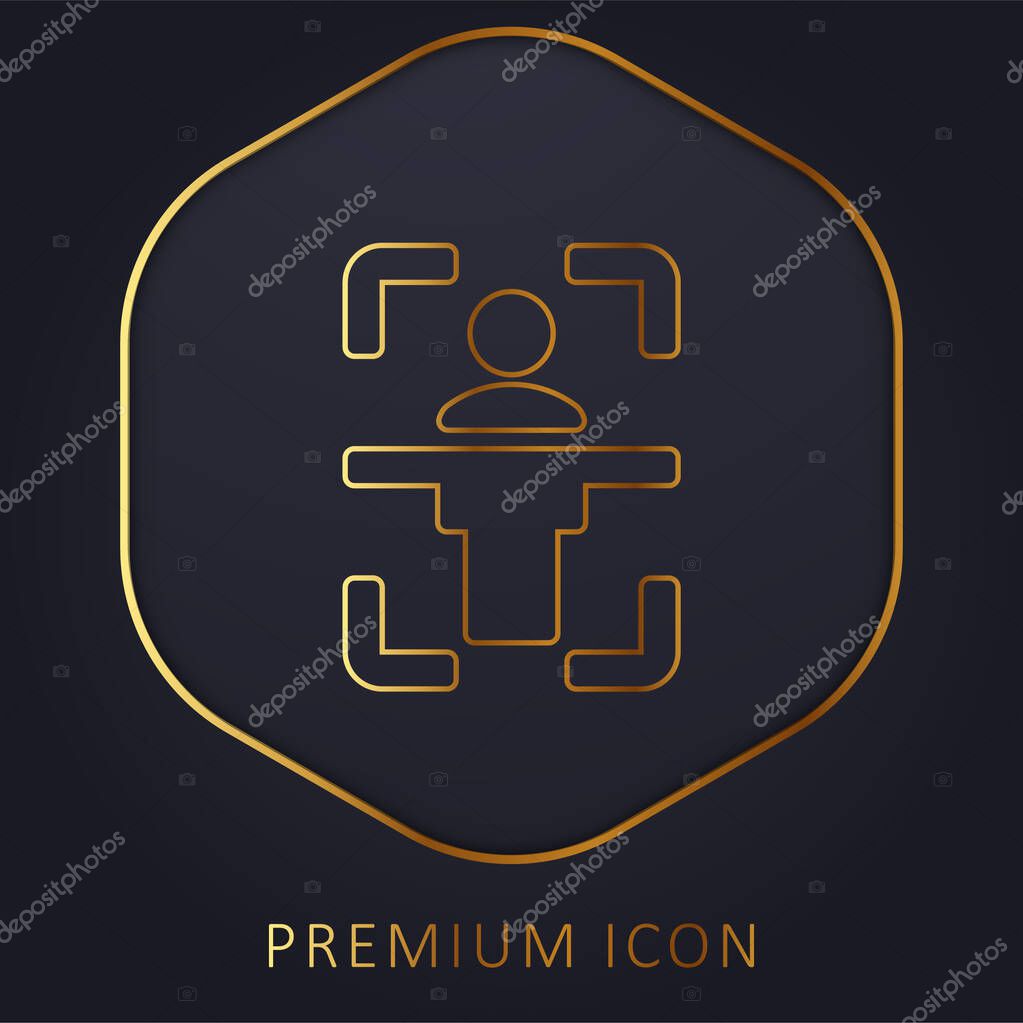 Body Scan golden line premium logo or icon