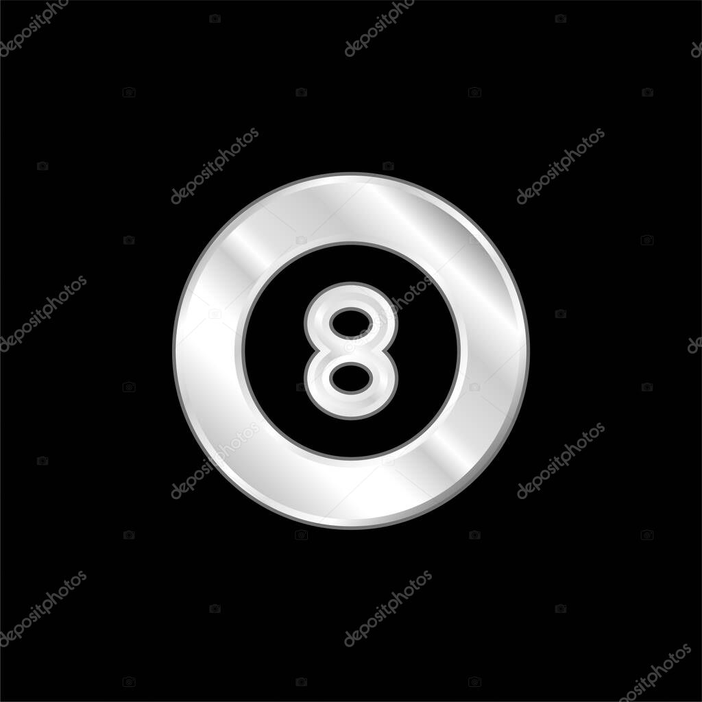 Billiard silver plated metallic icon