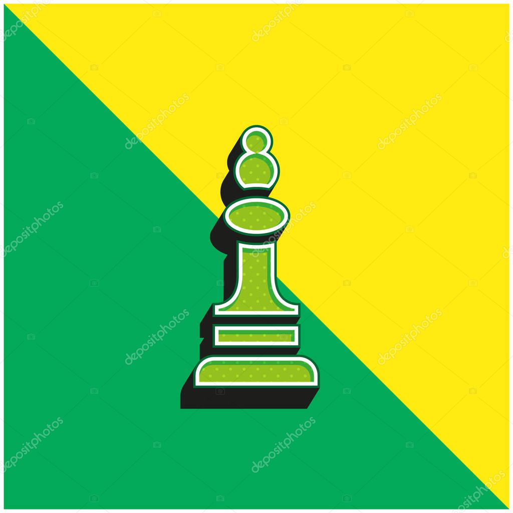 Bishop Green and yellow modern 3d vector icon logo