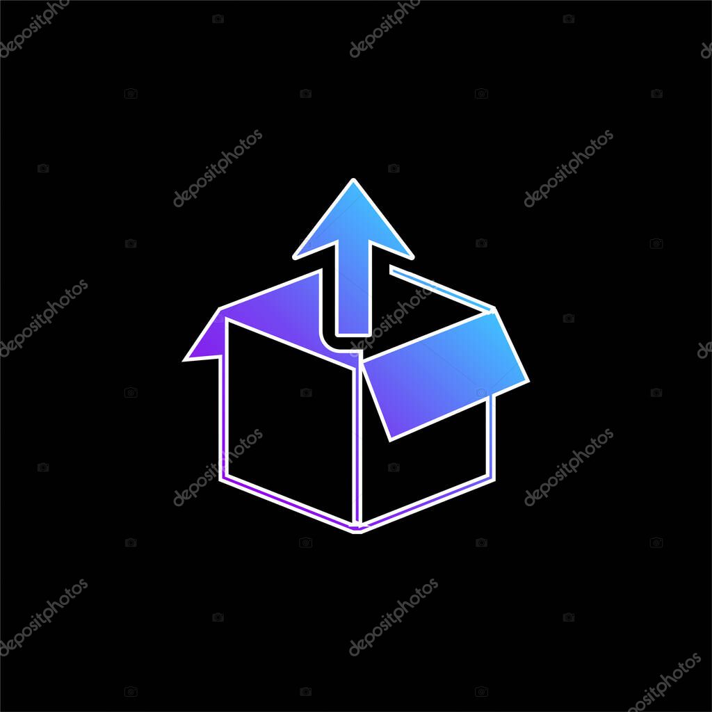 Box Get Out blue gradient vector icon