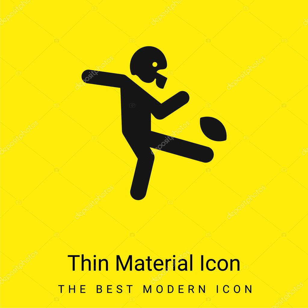 American Football Player Kicking The Ball minimal bright yellow material icon