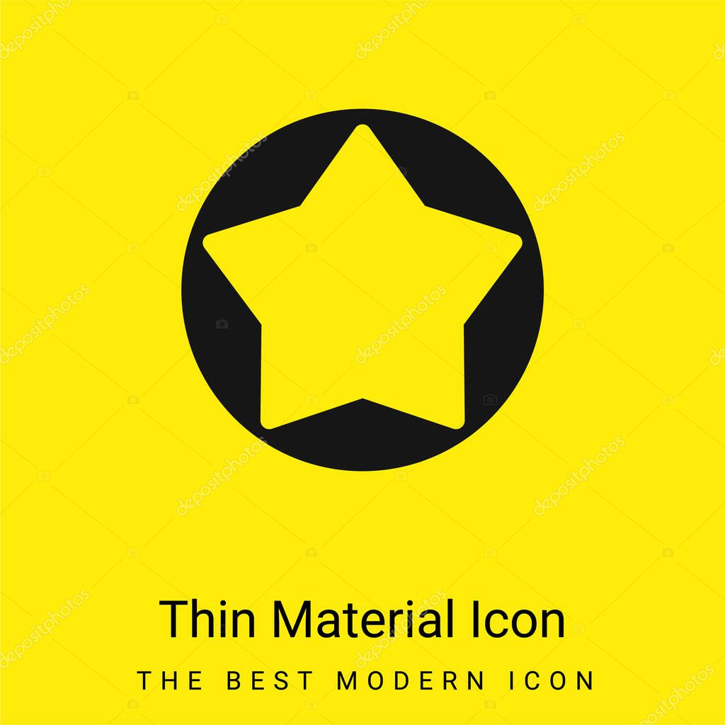 Big Star Button minimal bright yellow material icon