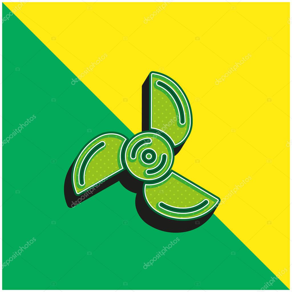 Blades Green and yellow modern 3d vector icon logo
