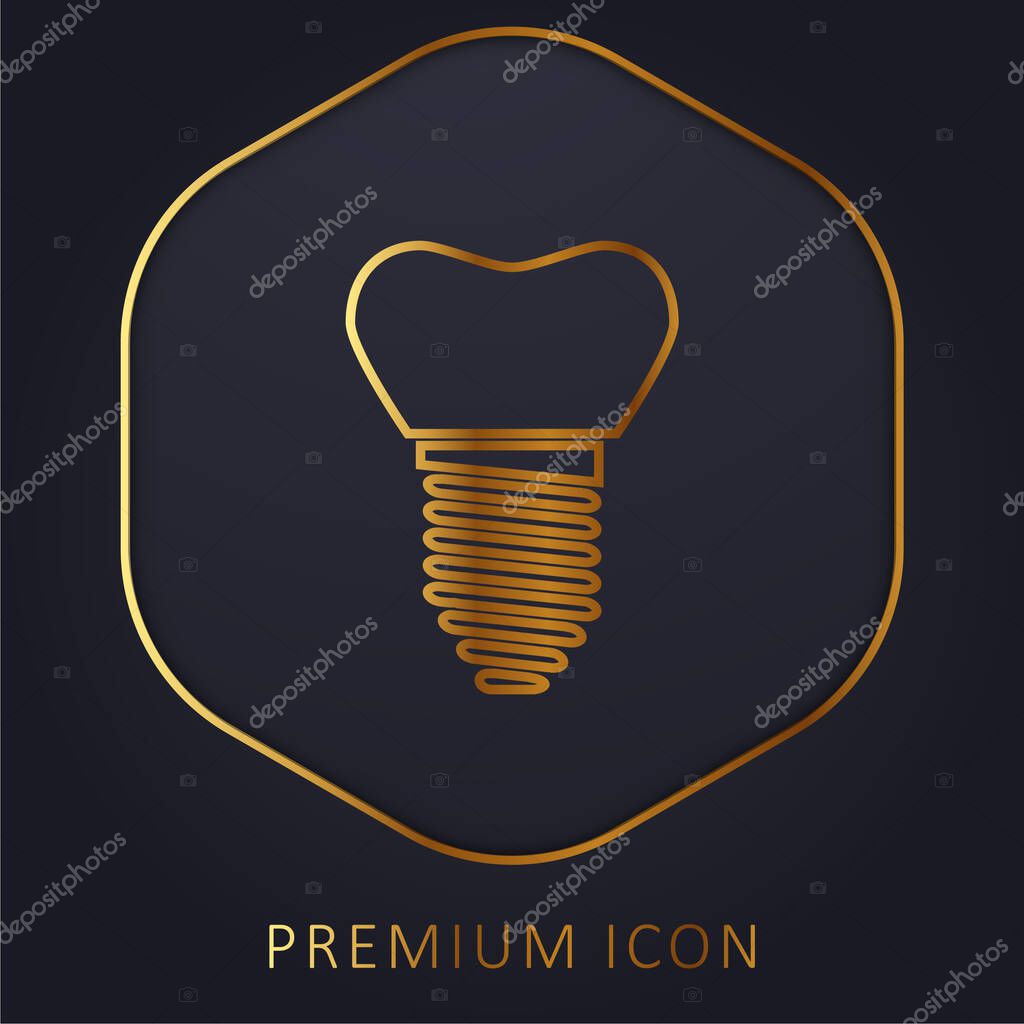 Artificial golden line premium logo or icon