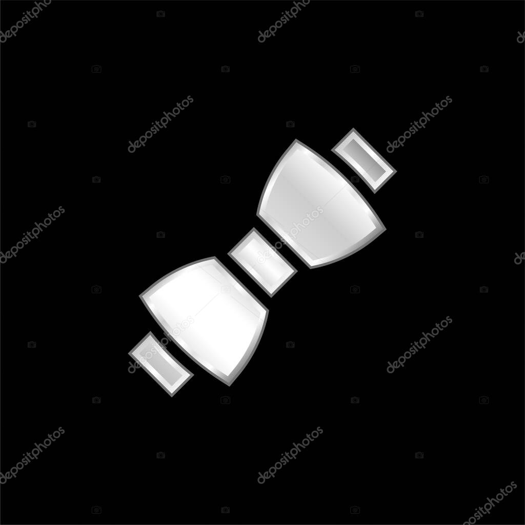 Bow Tie silver plated metallic icon