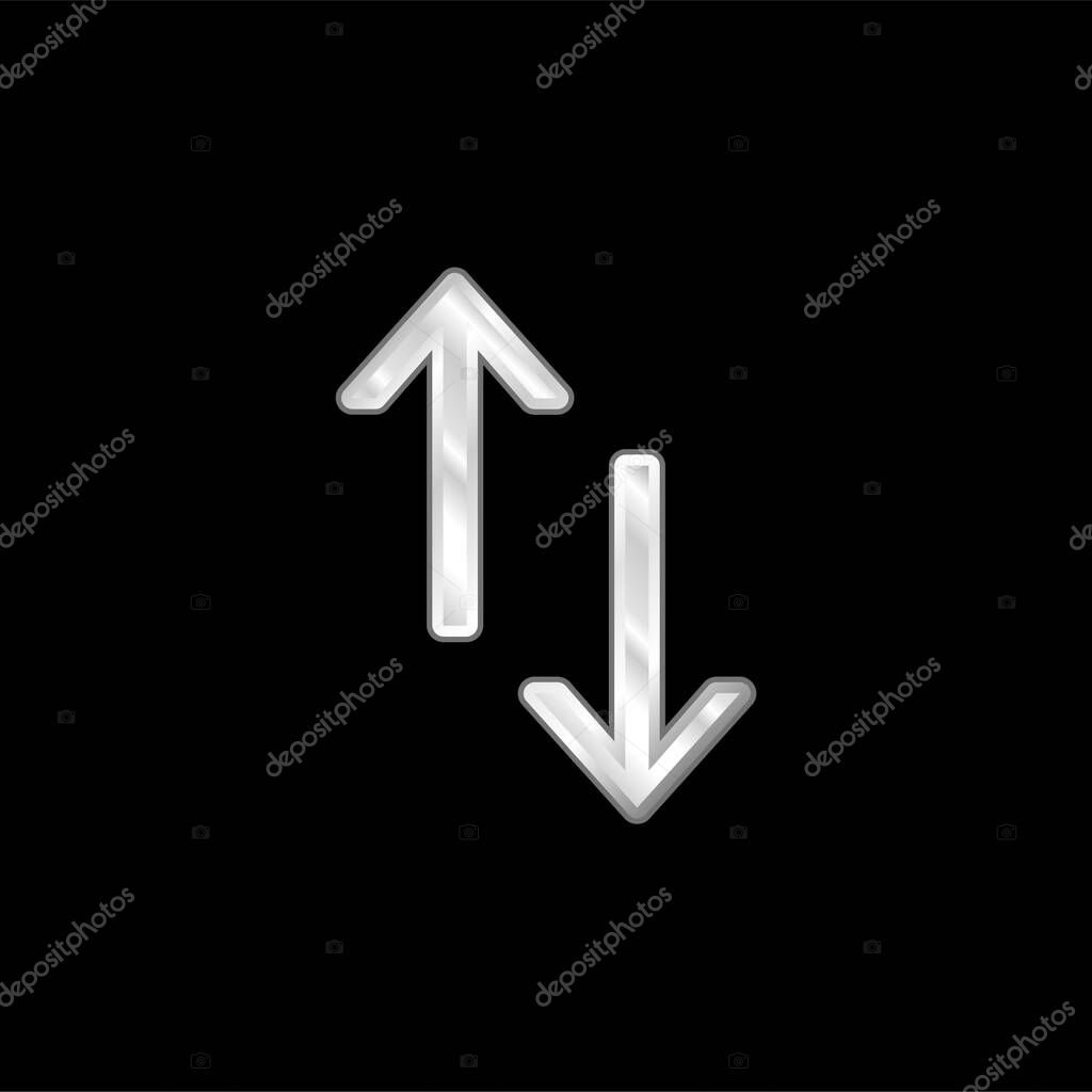 Arrows silver plated metallic icon