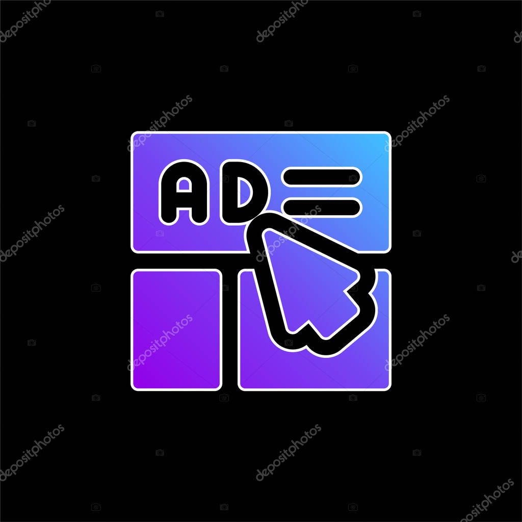 Advertisement blue gradient vector icon