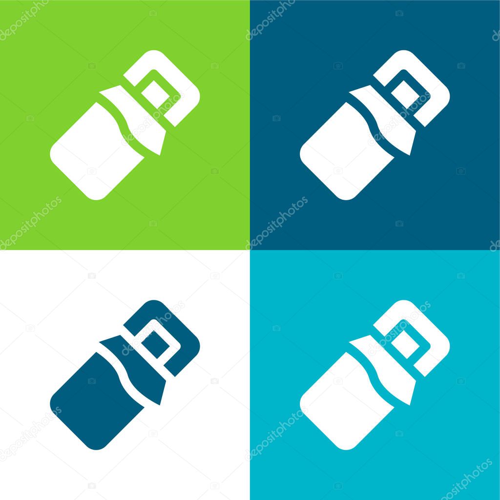 Bar Flat four color minimal icon set