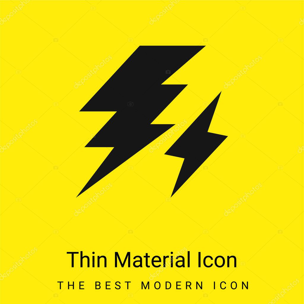 Bolt minimal bright yellow material icon