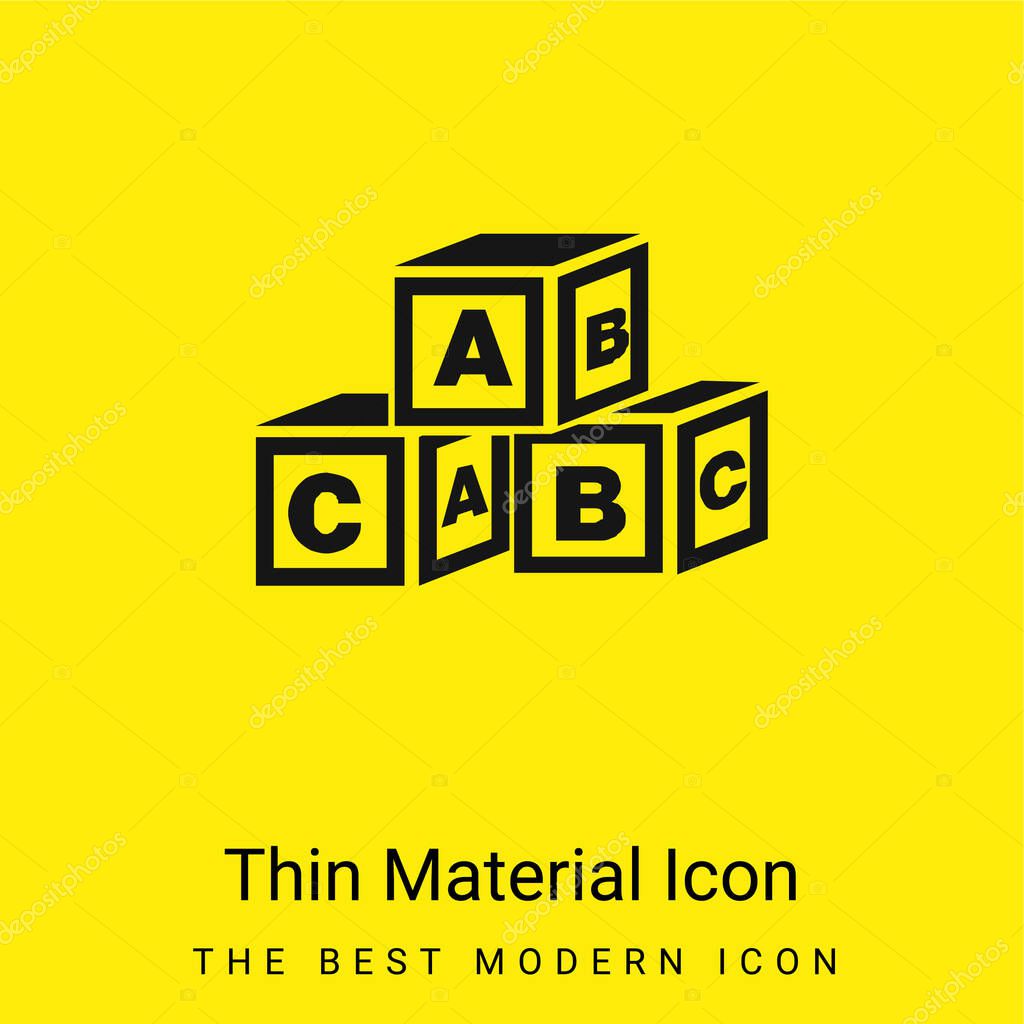 ABC Cubes minimal bright yellow material icon