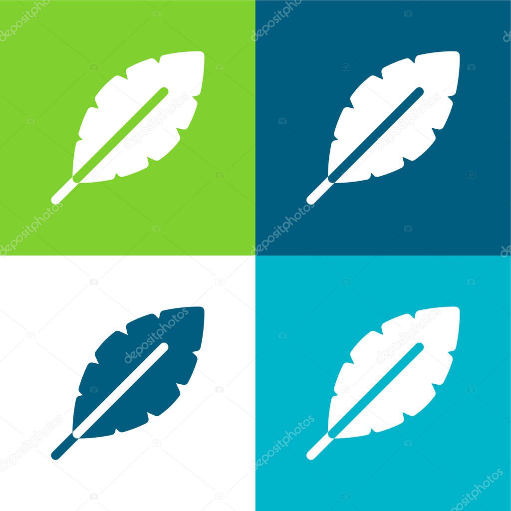 Banana Flat four color minimal icon set