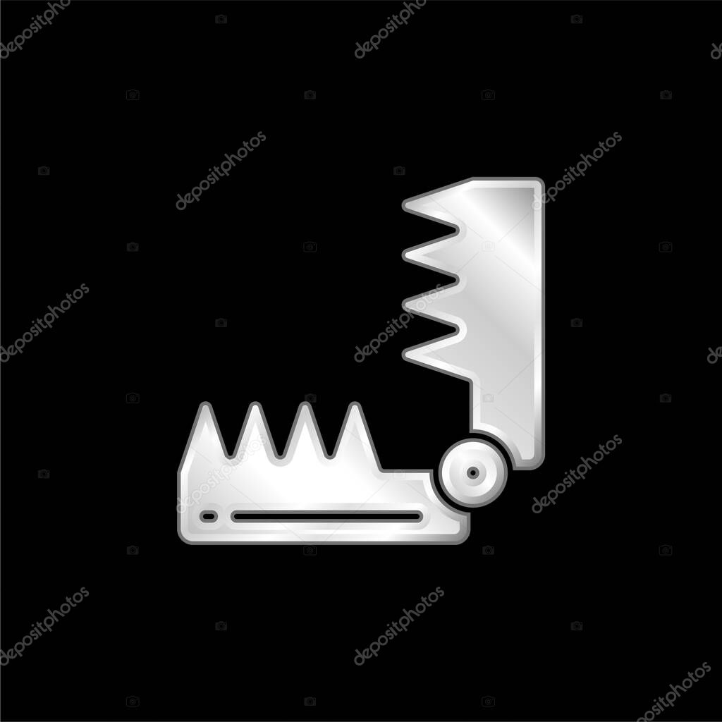 Bear Trap silver plated metallic icon