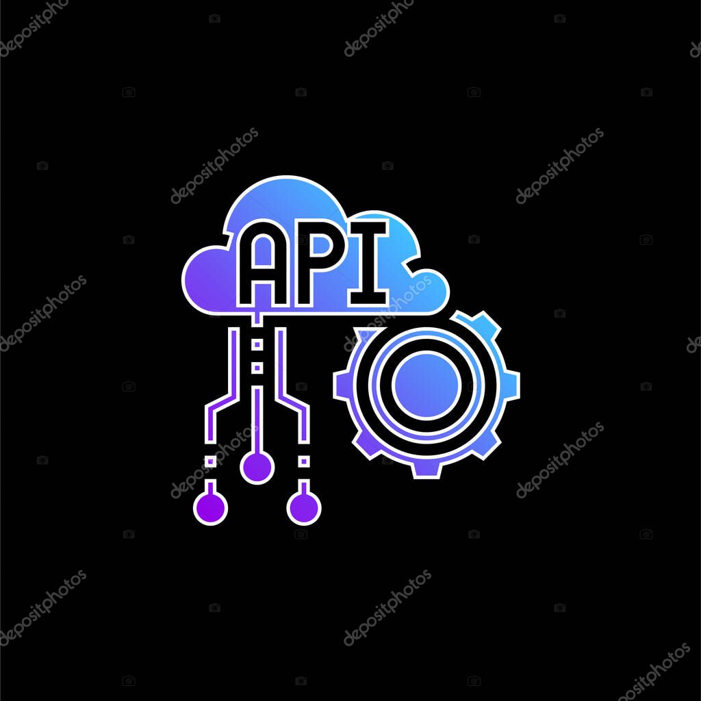 Api blue gradient vector icon