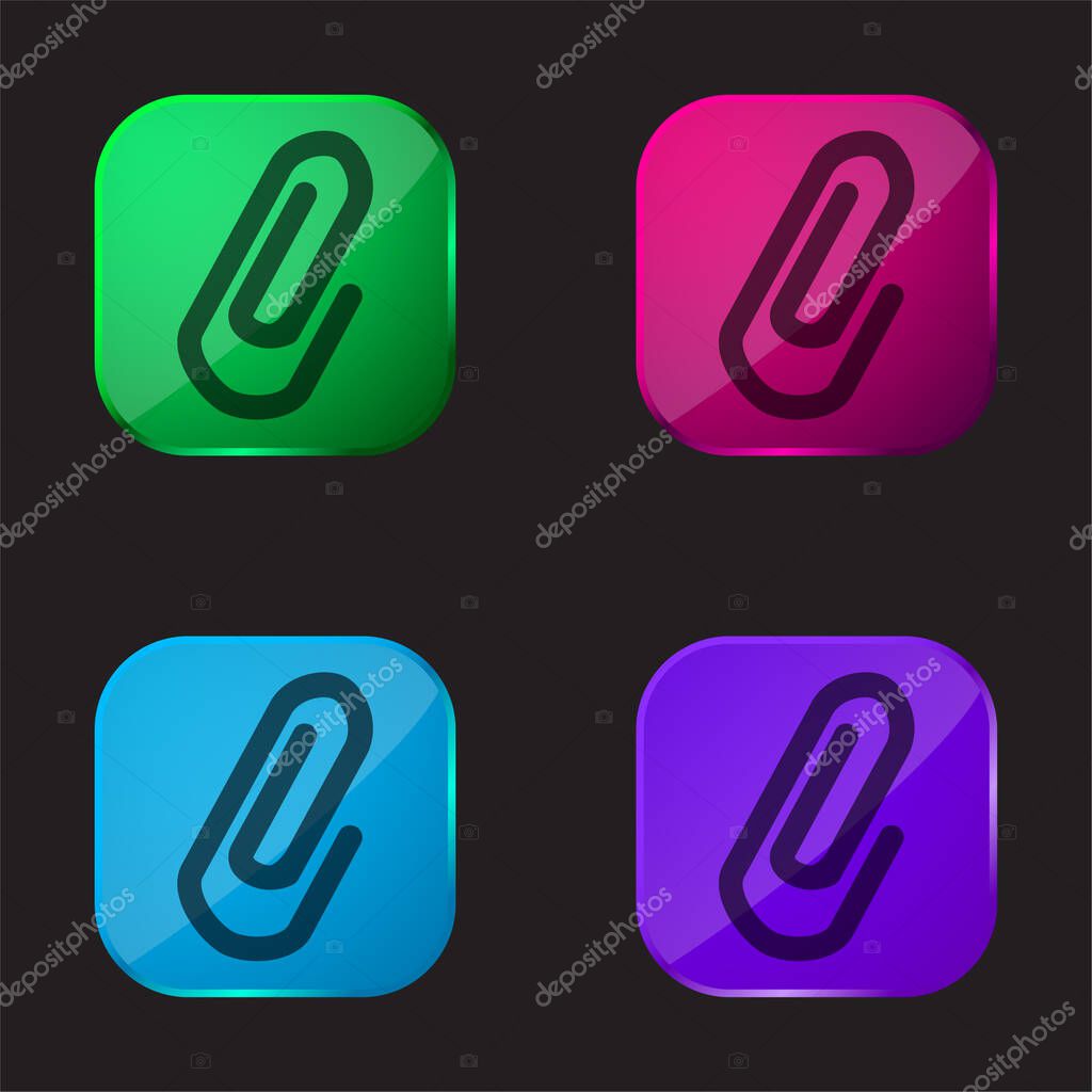 Aluminum Clip four color glass button icon