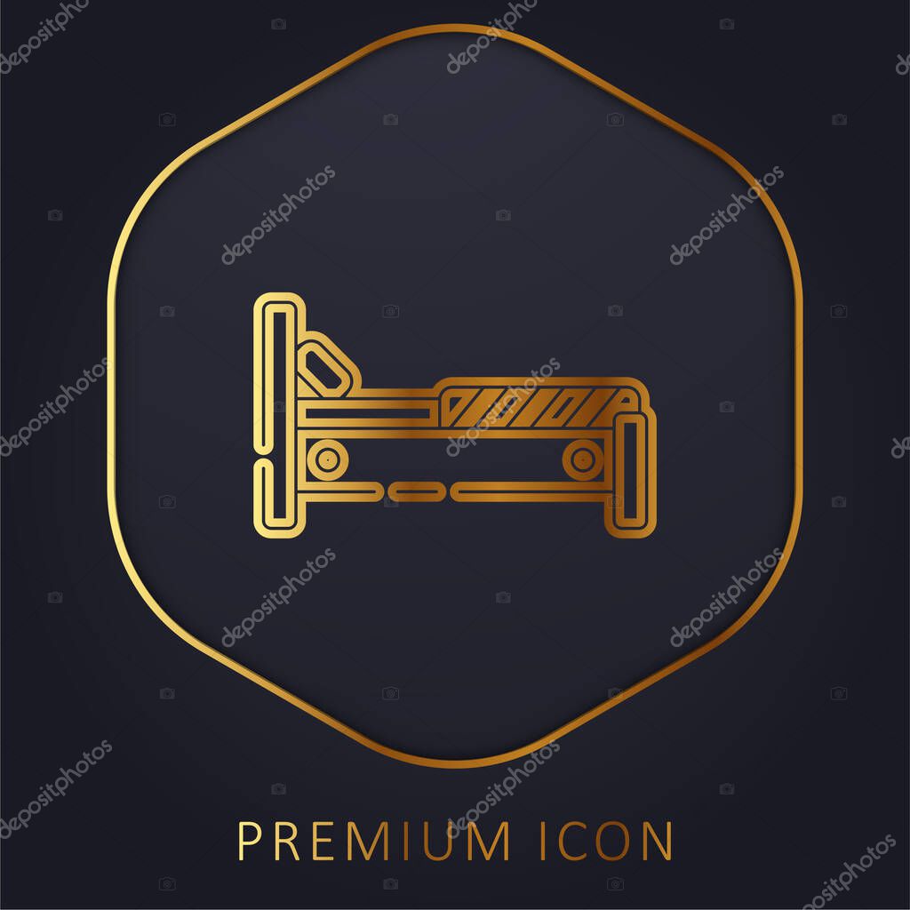 Bed golden line premium logo or icon