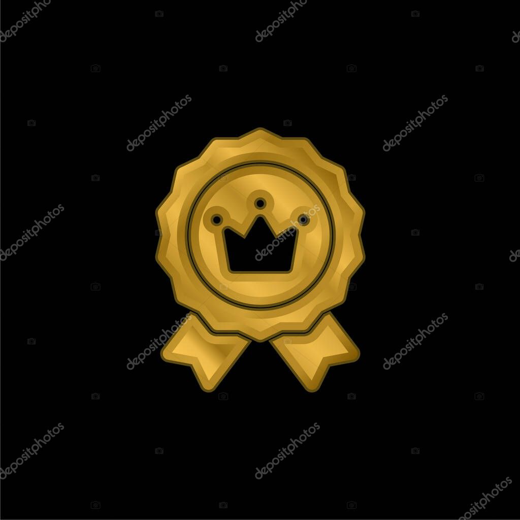 Brand Positioning gold plated metalic icon or logo vector