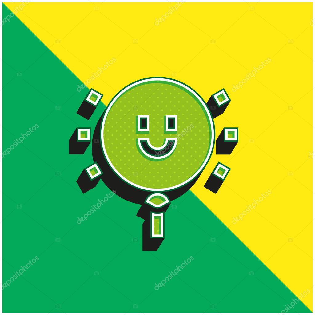 Balloon Green and yellow modern 3d vector icon logo