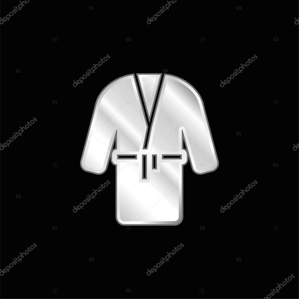 Bathrobe silver plated metallic icon
