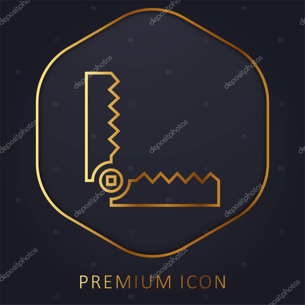 Bear Trap golden line premium logo or icon