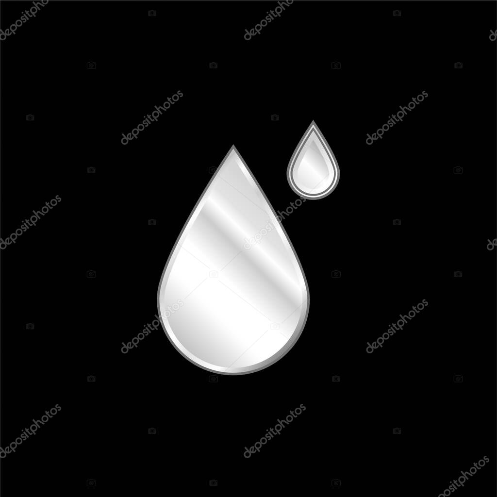 Big And Small Drops silver plated metallic icon