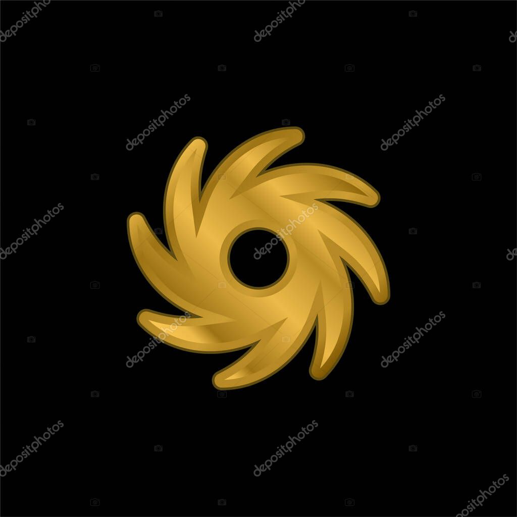 Black Hole gold plated metalic icon or logo vector