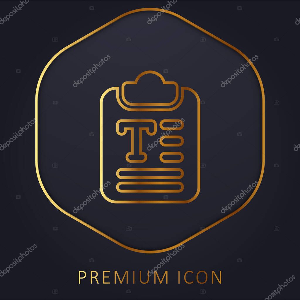 Article golden line premium logo or icon