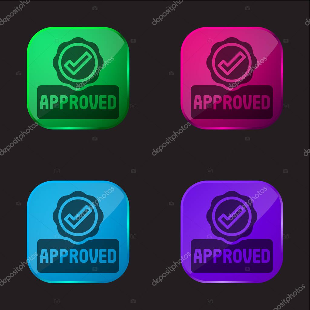 Approved four color glass button icon