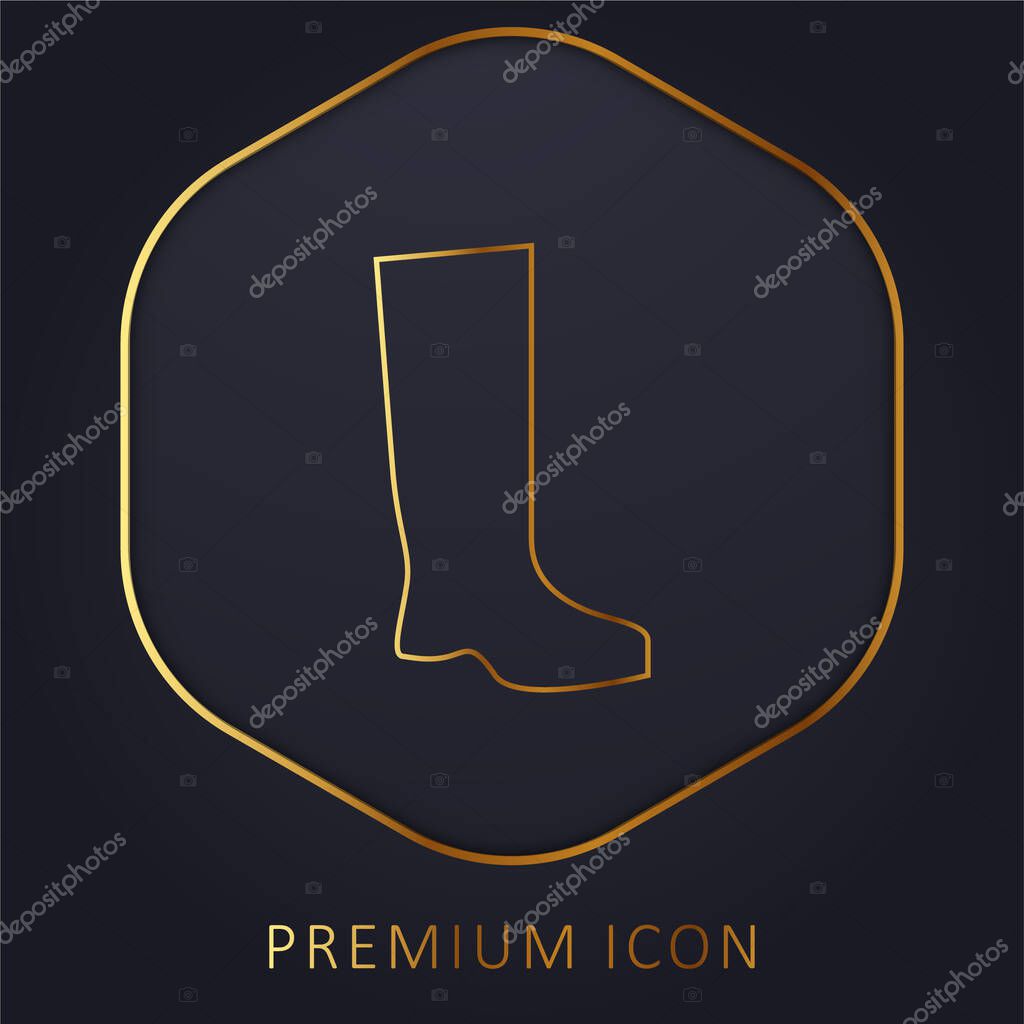 Boot golden line premium logo or icon