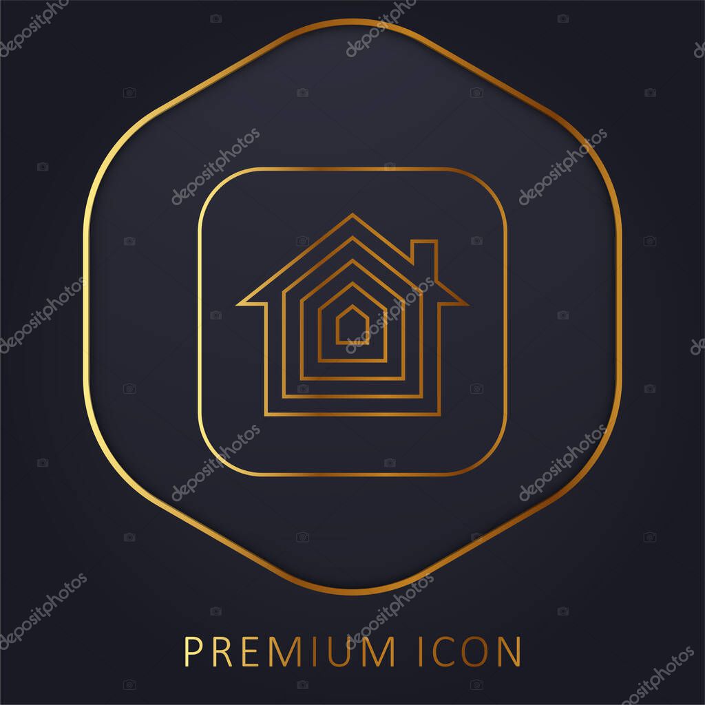 Apple golden line premium logo or icon