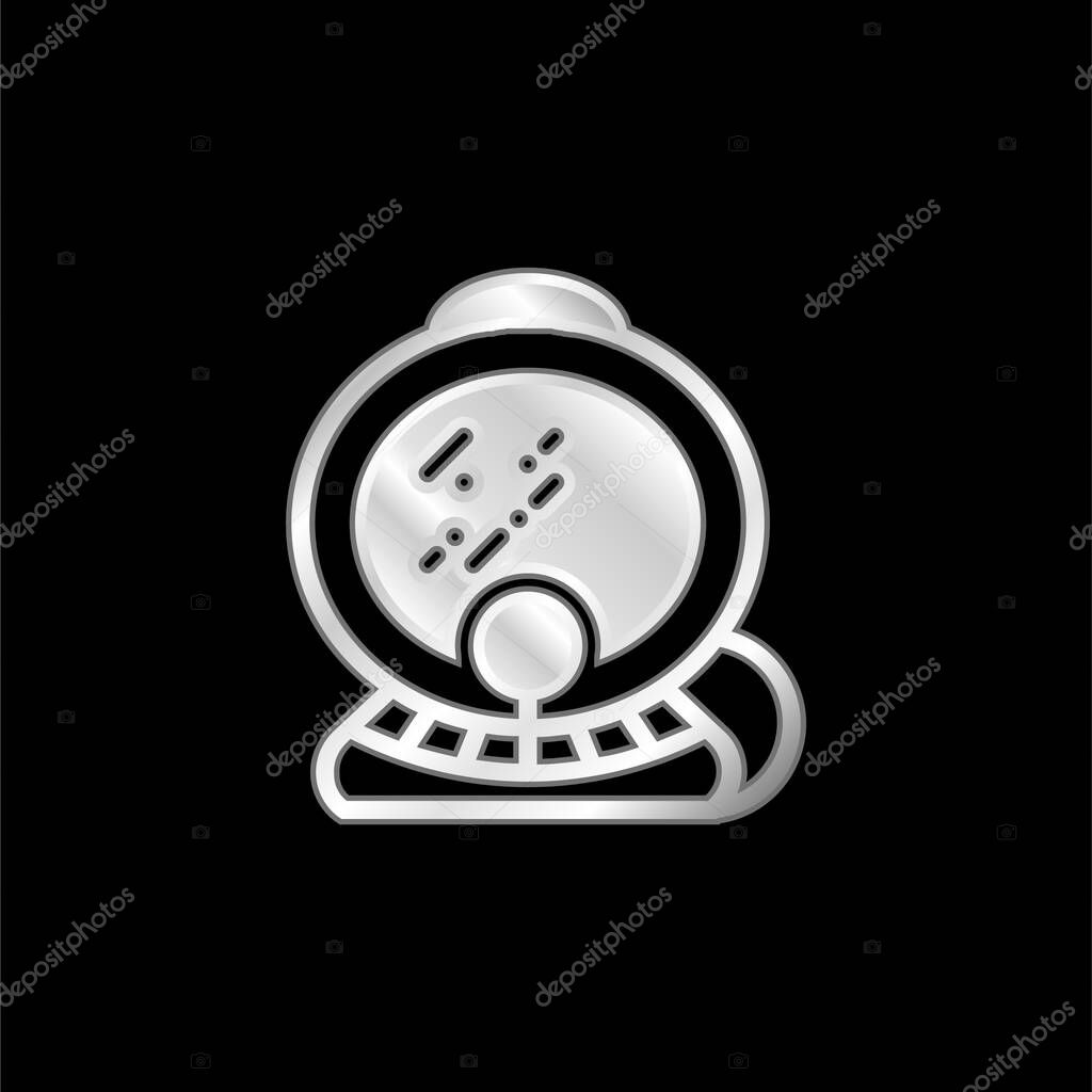 Aqualung silver plated metallic icon