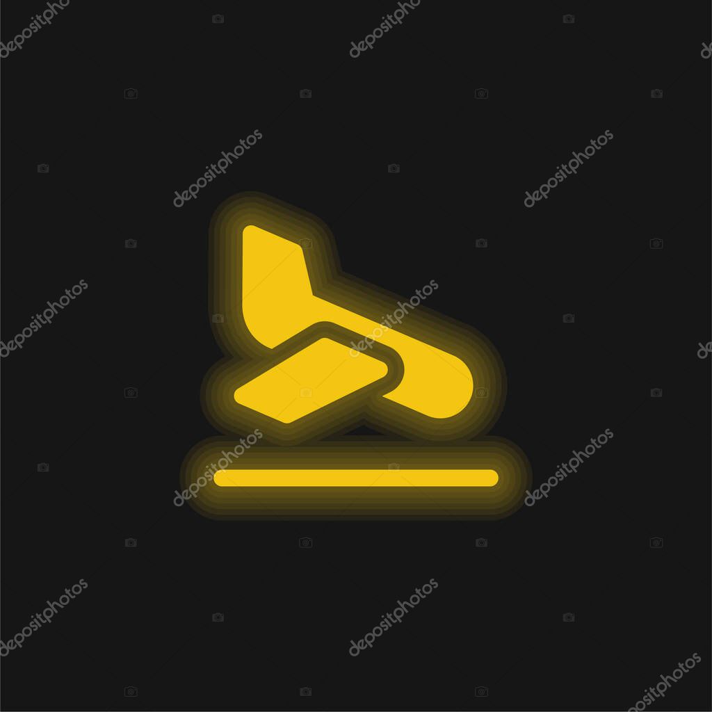 Arrival yellow glowing neon icon