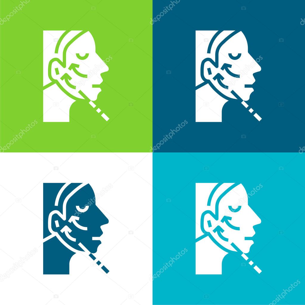 Botox Flat four color minimal icon set